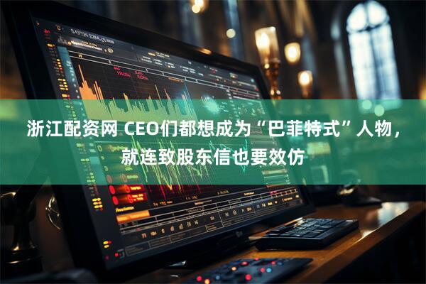 浙江配资网 CEO们都想成为“巴菲特式”人物，就连致股东信也要效仿